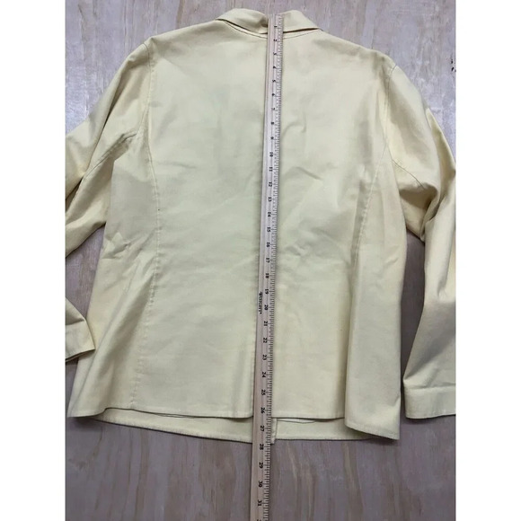 Eileen Fisher Stretch Cotton Yellow Double Breasted Jacket Blazer- Size Large L - Picture 6 of 8